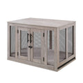 Small Medium Large Heavy-Duty Dog Crate Furniture Solid Pattern Indoor Wooden Kennel with Coffee Table Boxed Packed