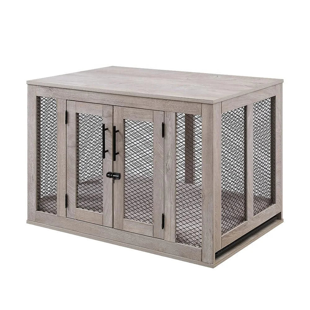 Small Medium Large Heavy-Duty Dog Crate Furniture Solid Pattern Indoor Wooden Kennel with Coffee Table Boxed Packed