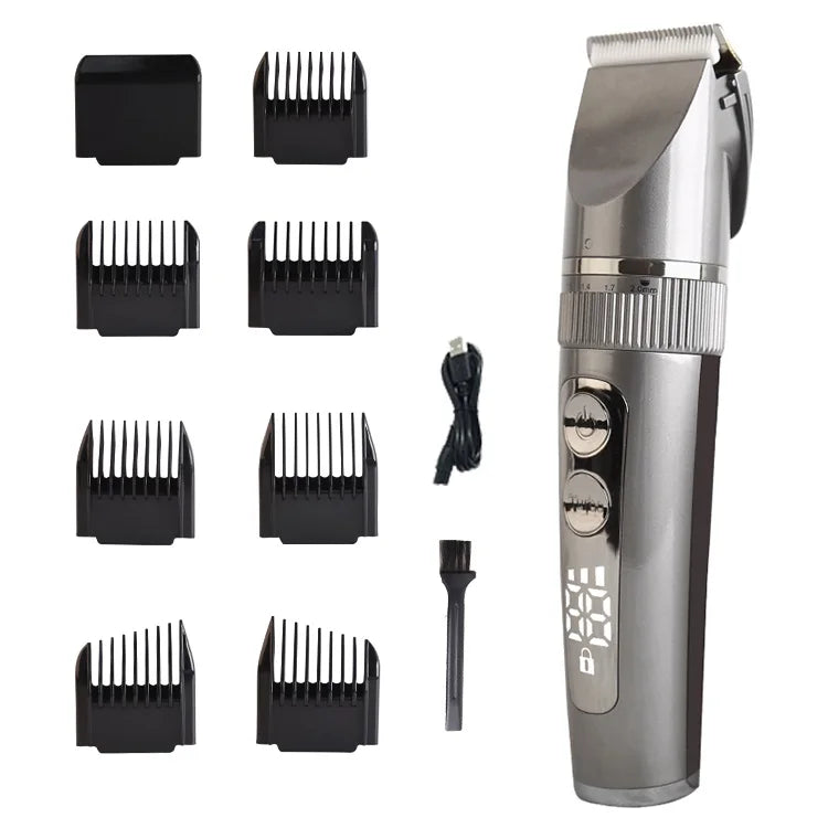 Professional Adjustable Electric Hair Trimmer New Style Ceramic for Clipper LED Display for Household Hotel Use Charging