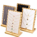Large Capacity Bamboo Wooden Necklace Display Stand Rack Jewelry Container for Bracelet Pendant Necklace Display