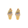 High-end Rhinestone Romantic Unique Ladies Colorful Food Shape Zircon Stud Earrings Gold Plated 925 Silver