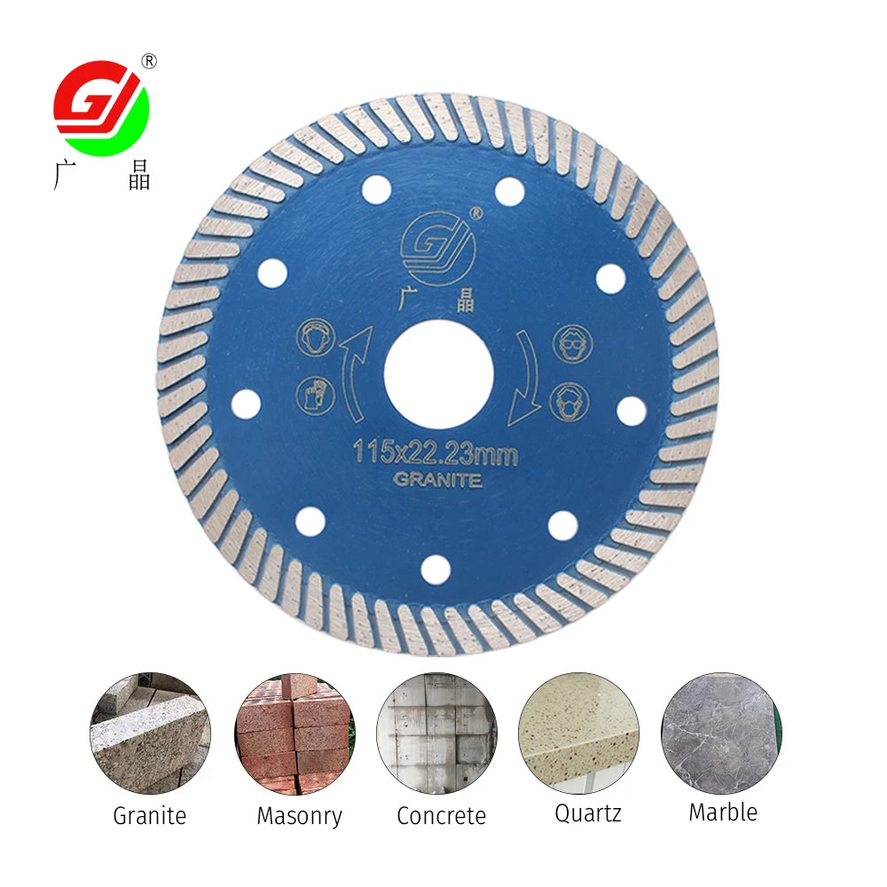 GJ Hot Sale 4.5 Inch 115mm Hot Press Sintered Turbo Diamond Saw Blade for Dry or Wet Cutting Ceramic Tile Granite Marble