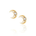 Elegant Delicate Fashion Jewelry Starburst Moon Crescent Stud Earring Women Silver 925
