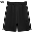 Men's Sporty Acid Wash Canvas Shorts 100% Cotton Lightweight High Street Solid Pattern Elastic Waist Closure Casual Mid Waist