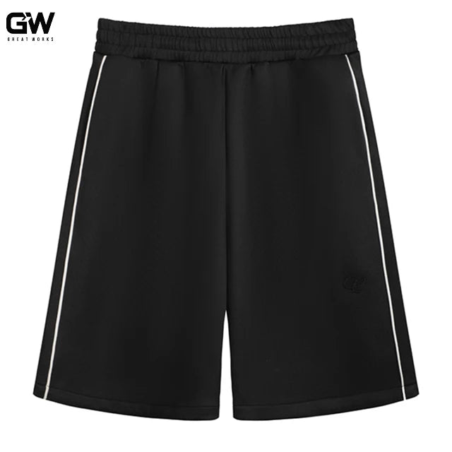Men's Sporty Acid Wash Canvas Shorts 100% Cotton Lightweight High Street Solid Pattern Elastic Waist Closure Casual Mid Waist