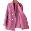Wholesale 2025 Spring Autumn Ladies Blazer Coat Tops Lady Office Fashion Design Metal Buttons Women Suit Jacket