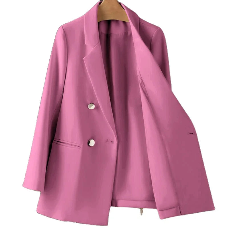 Wholesale 2025 Spring Autumn Ladies Blazer Coat Tops Lady Office Fashion Design Metal Buttons Women Suit Jacket
