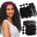 Original Brazilian Kinky Curly Hair Bundles Natural Color Raw Curly ExtensionsJerry Curl Weave Weaving for Black Women
