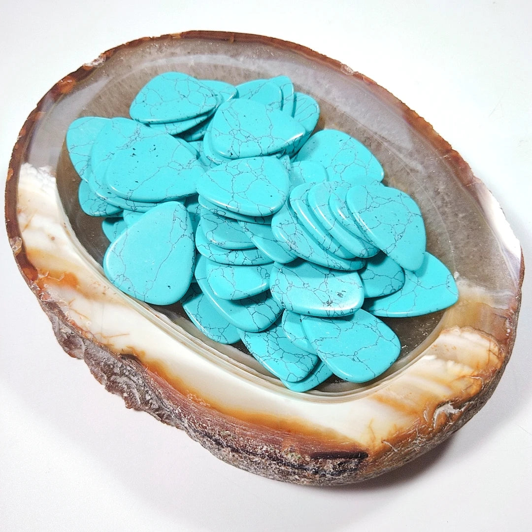 Gemstone Perfect Sounds Blue Turquoise Guitar Picks with Mix Color in Natural Stone Crystal