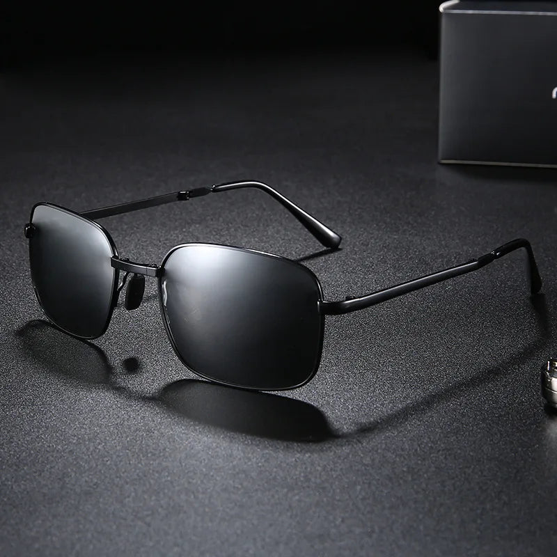 Mens Foldable Style Sports Sun Glasses Metal Photochromic TAC Polarized Driving Sunglasses Gafas De Sol