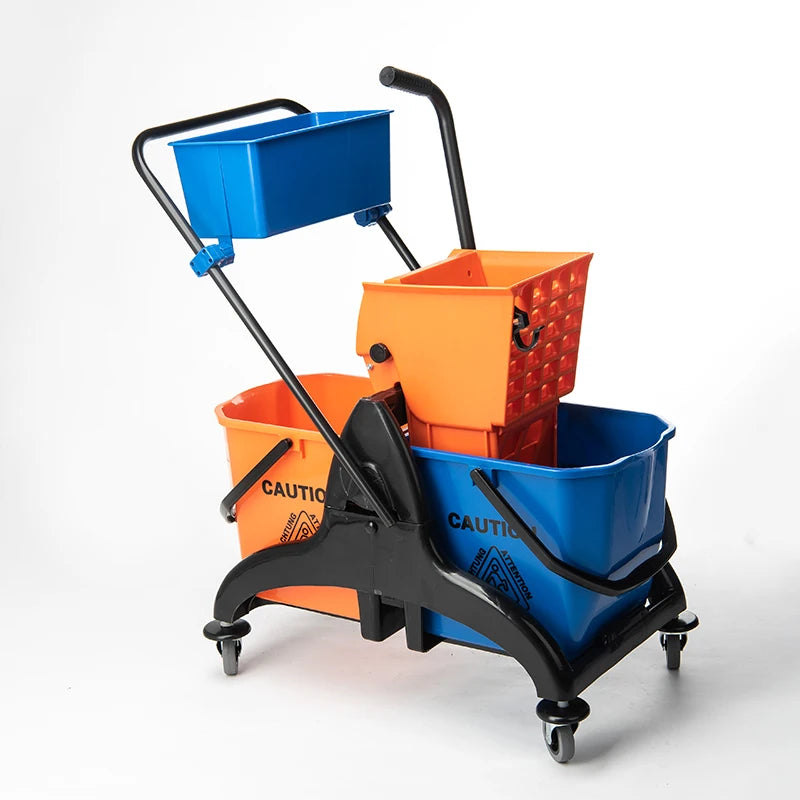 Super Clean Heavy Duty Eco-Friendly Plastic Wringer Mop Bucket Set with 21-25L Capacity for Indoor/Outdoor Use