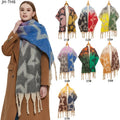 Landfond Accessory 2023 New Styles Women Winter Thickened Looped Yarn Scarf Jacquard Star Scarf