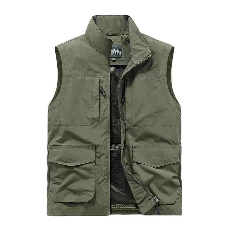 Spring and Autumn New Quick-drying Men's Waistcoat Multi-pocket Vest Jacket Outdoor Workwear Vest