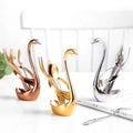 Dropshipping Products Creative Swan Shape Cutlery Coffee Spoon Fruit Fork Holder