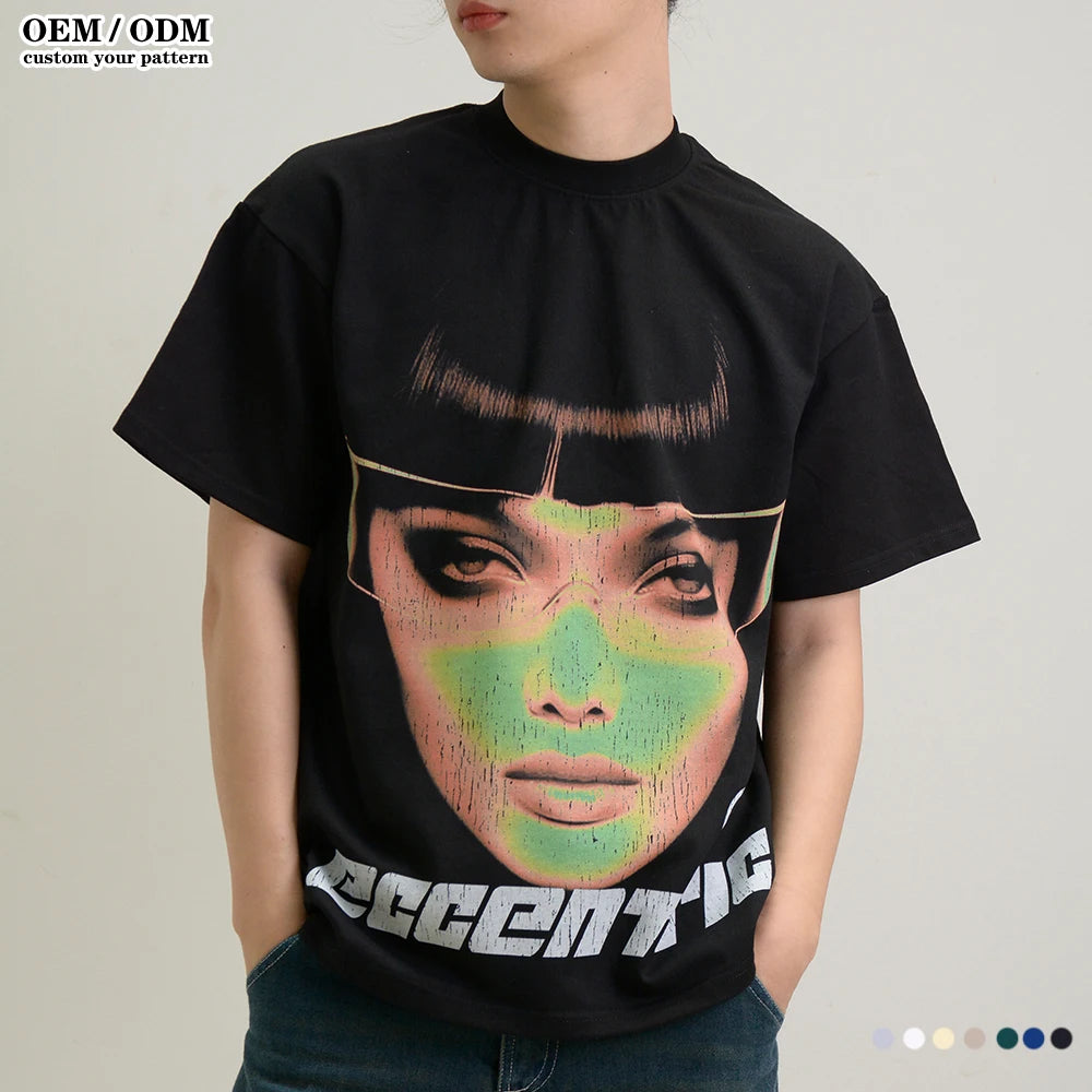 Sandian Wholesale Heavyweight Cotton 350g t Shirt Small Tight Neck Plain Blank Tee Shirt 100% Cotton Manufacturer Men's T-shirts