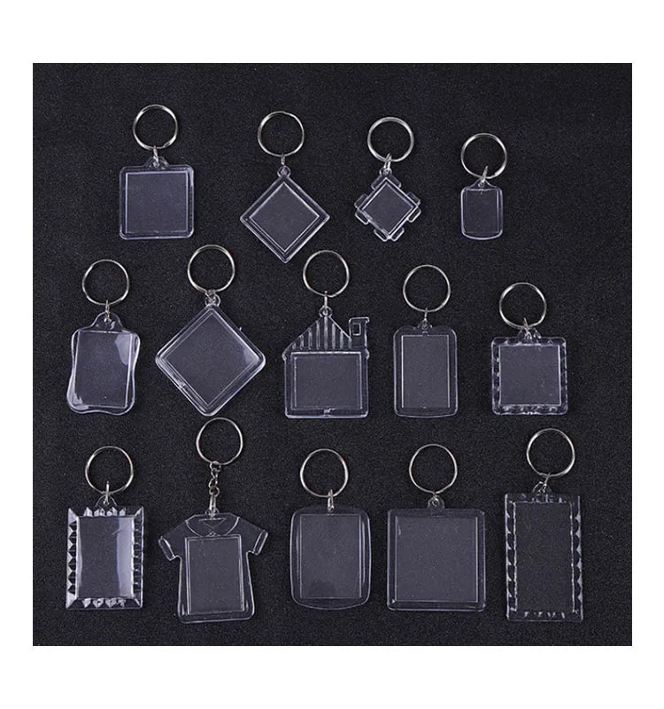 Clear T-shirt Rectangle Acrylic Keychain Blank Acrylic Keychain Photo Picture Frame Keyring Frame Keychain Insert