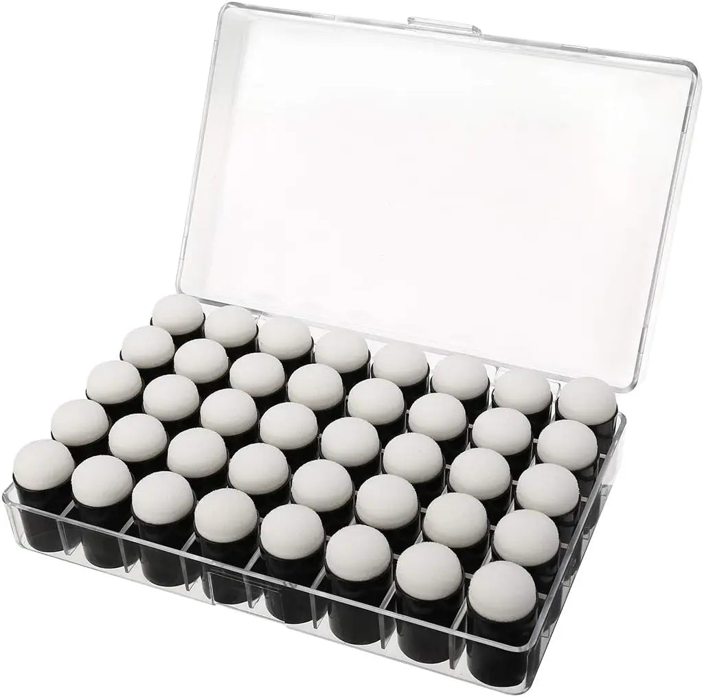 Woxin 40 Pcs Durable & Reusable Multi-color Finger Sponge Daubers with Storage Box for Painting Chalk Ink Card Making & Drawing