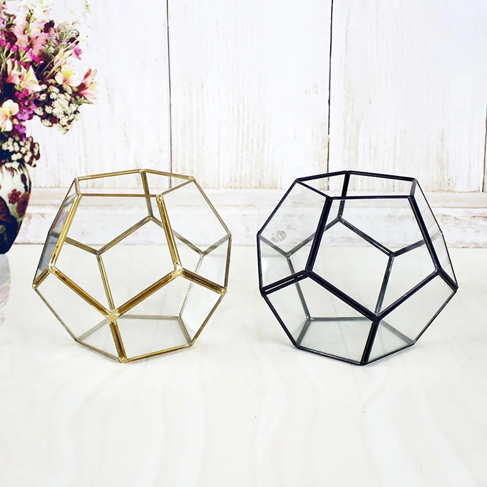 Beautifully Designed Geometric Truncated Cube Terrarium for Plants Grow