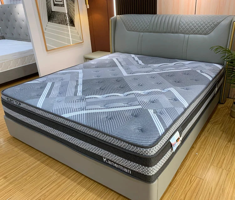 Bamboo Charcoal Fabric Queen Size Mattress Compressed in the Box Natural Latex Gel Memory Foam Pocket Coil Spring Mattress