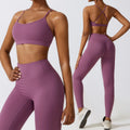 Custom Logo 2 Piece Set Women High Support Nude Feel Tight Yoga Sets High Waist Butt Lift Elastic Soft Basic Women's Sports Set