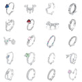 New Design Fine Silver Jewelry Colorful Lucky Rainbow Finger Rings 925 Sterling Silver Mulit Color Women Ladies Rings for Teens