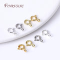 18K Gold Plated Brass Spring Ring Clasp 5/5.5/6/7mm Sizes Open Ring Clasps Connector for Bracelet Jewelry Findings Components