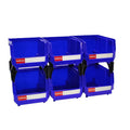 LEADLOONG V1 6pcs Rectangle PE Stackable Plastic Garage Storage Tool Organizer Box 13.5x10.5x7.6cm/5x4x3inch