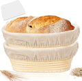 HT Wholesale 8/9/10 Inch Oval Bread Proofing 25x15x8cm Wicker Bamboo Eco-Friendly Custom Logo Sourdough Baskets Set of 2