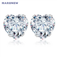 MARONEW Fashion Jewelry 10 Pairs/lot Unisex CZ Heart Stud Earrings with Gold/Silver Plating for Party Occasions-10 Colors
