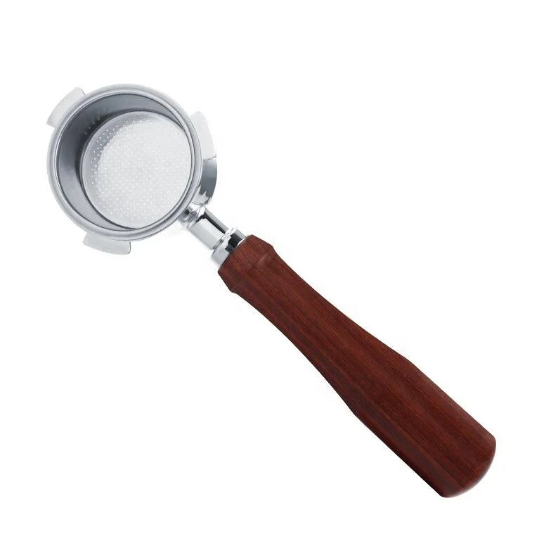 304 Stainless Steel Wood Handle 3 Ears 51mm Espresso Coffee Bottomless Portafilter for Delonghi
