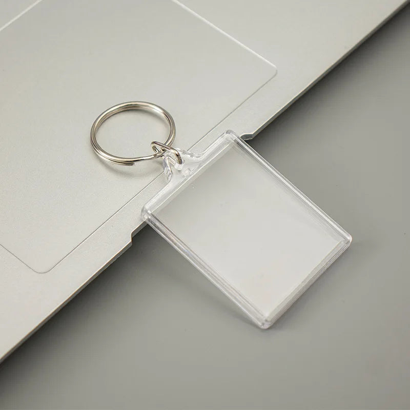 Acrylic Keychain Blanks Acrylic Photo Frame Keychain Plastic Key Chain Transparent Zinc Alloy DIY Custom Acrylic keychain
