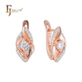 FJ Fallon Fashion Jewelry Cluster Earrings Plated in Rose Gold Two Tone Brass Based