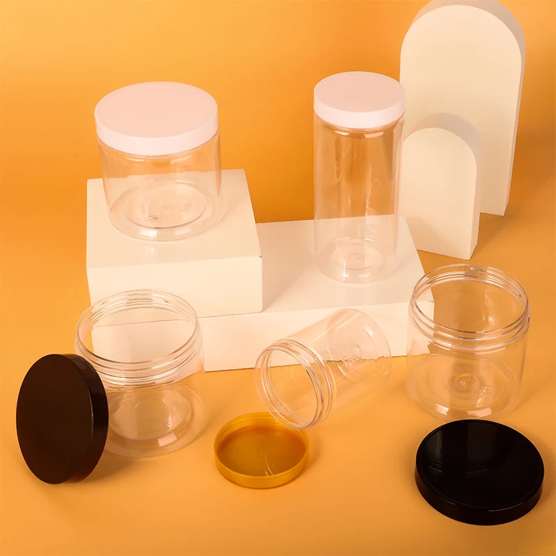 Empty Skincare Cosmetic Packaging 100g PET Facial Cream Plastic Cosmetic Jar