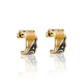 Women's Trendy Gold-Plated Stainless Steel Earrings Fashion Nails Enamel Hoop Jewelry