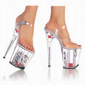 Exotic New Fashion Thin Heel Transparent Platform Stripper Heels Pole Dance Transparent Sandals 20cm Dance High Heels Nightclub