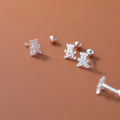 925 Sterling Silver Cute Teddy Bear Shape Studs Earings Cubic Zircon Small Earrings Fashion Jewelry for Women Girls