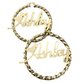 Qiuhan New Style Hip Hop Custom Big Hoop Customize Name Twist Hoop Personality Earrings MegaBDM