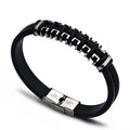 Latest Style New Men's Silicone Bracelet Fashion Stainless Steel Bracelet
