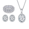 Luxury Zirconia Jewelry Sets Oval Cut Women 925 Sterling Silver Women Jewelry Set for Party