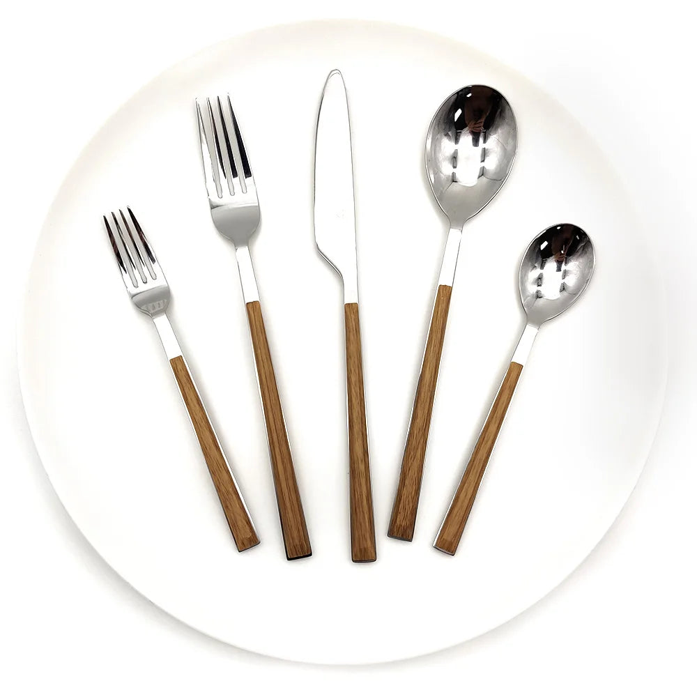 Elegant 20-Piece Stainless Steel Cutlery Set Spoons Forks Tableware for Restaurant and Party Use