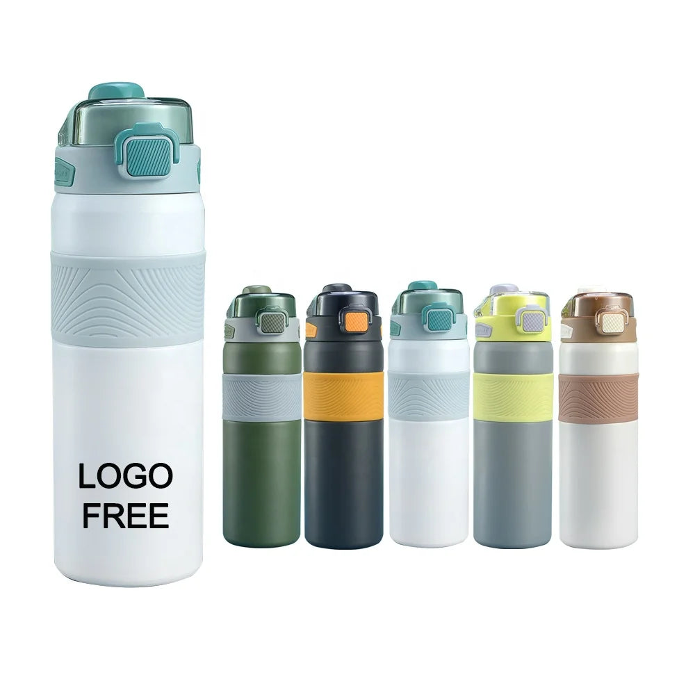 316 Stainless Steel Insulation Vacuum Flask Bouncing Large Capacity Drinking Car Coffee Camping Flask Water Bottle with Straw