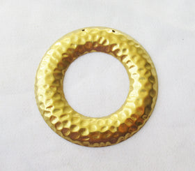 Brass Circle Textured Ring Charm 47mm Brass Findings for Fashion Design