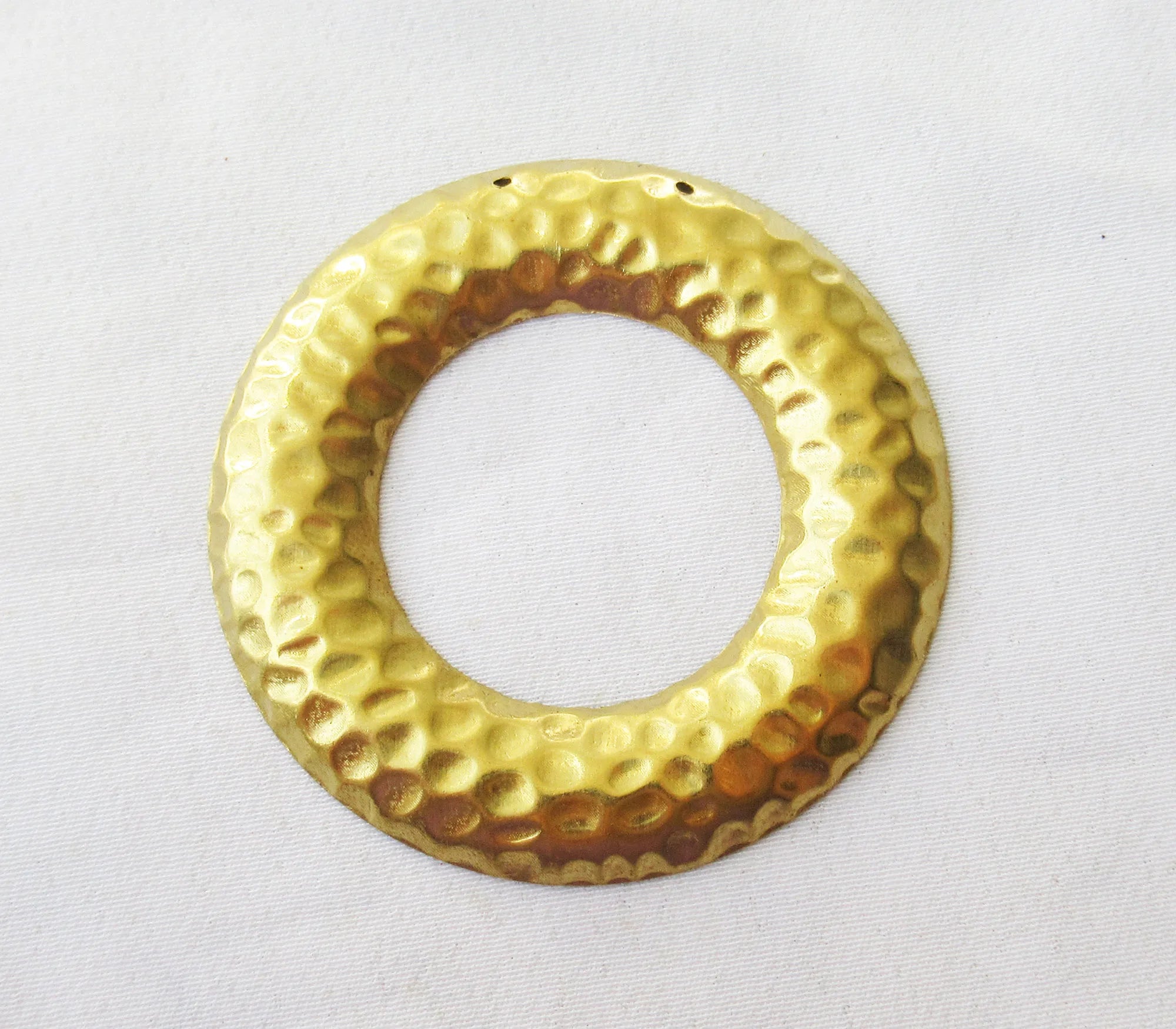 Brass Circle Textured Ring Charm 47mm Brass Findings for Fashion Design