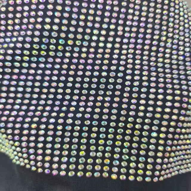 2025 Latest New Crystal Mesh Fabric Stretch Elastic Rhinestone Fabric for Shoe Garment Accessories