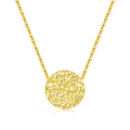 Joias Colar De Prata 925 Minimalist Dainty 100% S925 Silver 13mm Hammered Round Cion Pendant Necklace