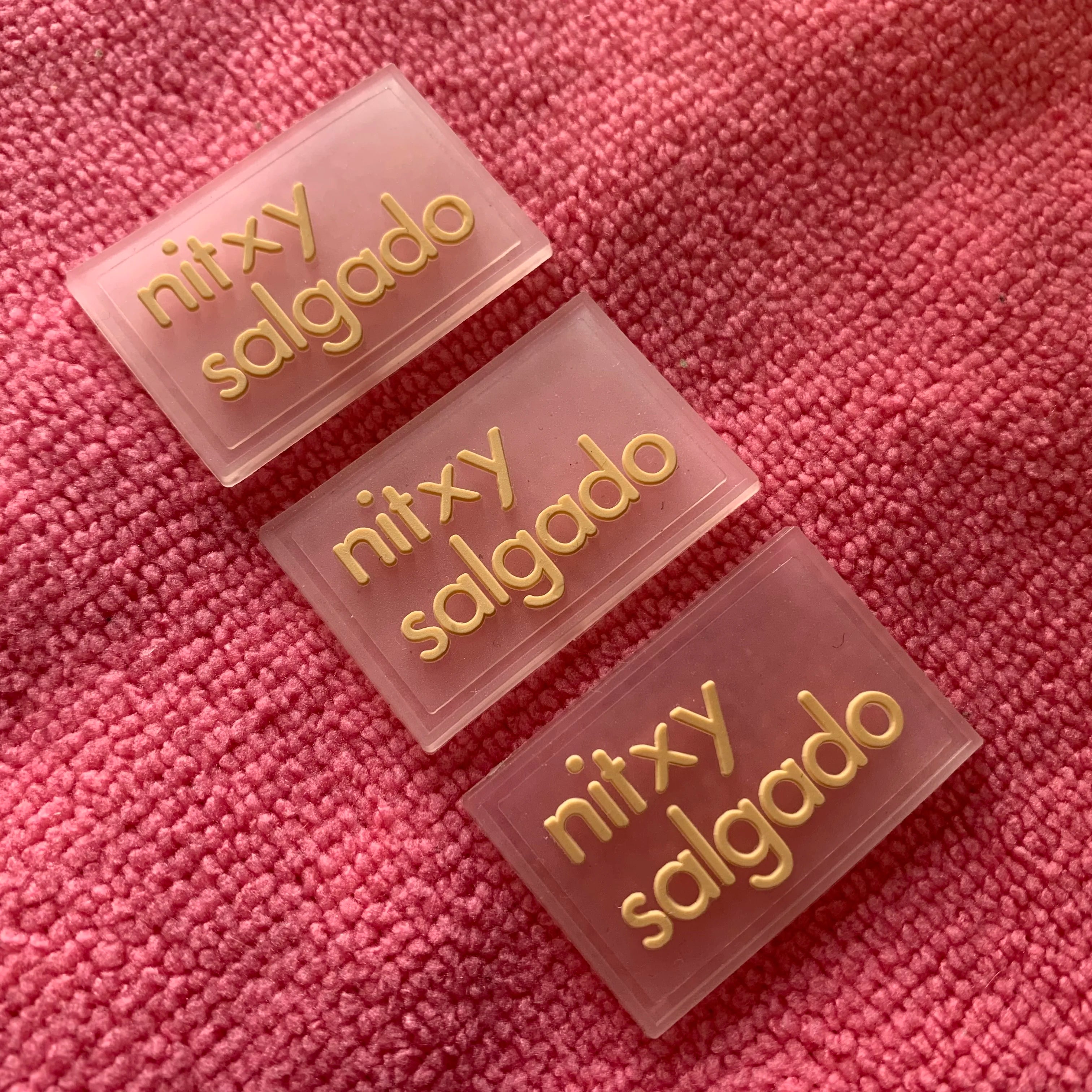 Original Design Rectangle Transparent Rubber LabelSoft Fashion Clothing 3D PVC Rubber Patch for Jeans