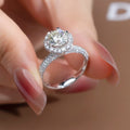 Messi Jewelry MSR-1300 IGI Lab Diamond Ring 1.45ct Round Diamond 18k Gold Ring Engagement Wedding Band Classic Gift Band
