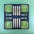 12 Pieces Custom Sushi Tableware Set Ceramic Ice Crack Sauce Dish Chopsticks and Rest Dinnerware for 4 Persons Gift Set