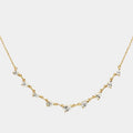 [Titanium Steel] Zircon Oval Round Pendant Necklace Simple Fashion Vacuum Plating in Furnace