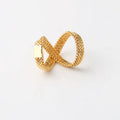 2020 Vintage Style Golden Snake Bone Soft Chain Weave Ring Double Layered Cross Ring